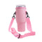 For 40oz Stanley Quencher Water Bottle Carrier Bag Sleeve With Adjustable Shoulder Strap Pink