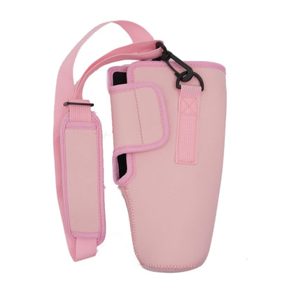 For 40oz Stanley Quencher Water Bottle Carrier Bag Sleeve With Adjustable Shoulder Strap Pink