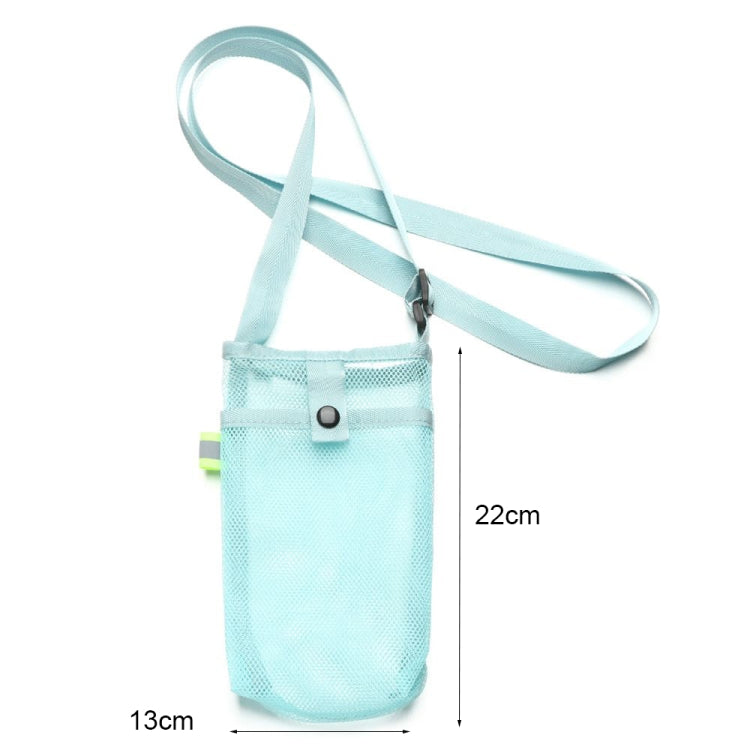 Mesh Fabric Diagonal Outdoor Water Bottle Bag Universal Children Thermos Cup Cover Korean Blue