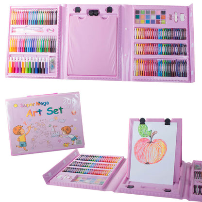 Childrens 208 Pieces Painting Brush Set With Drawing Board